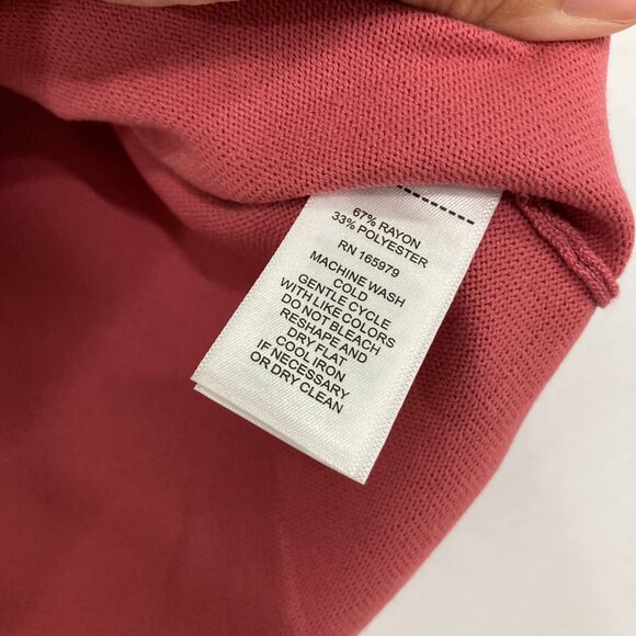 New Cable & Gauge Large Rust Red V Neck Short Sleeve Light Knit Sweater Elegant - Picture 7 of 9